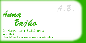 anna bajko business card