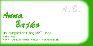 anna bajko business card
